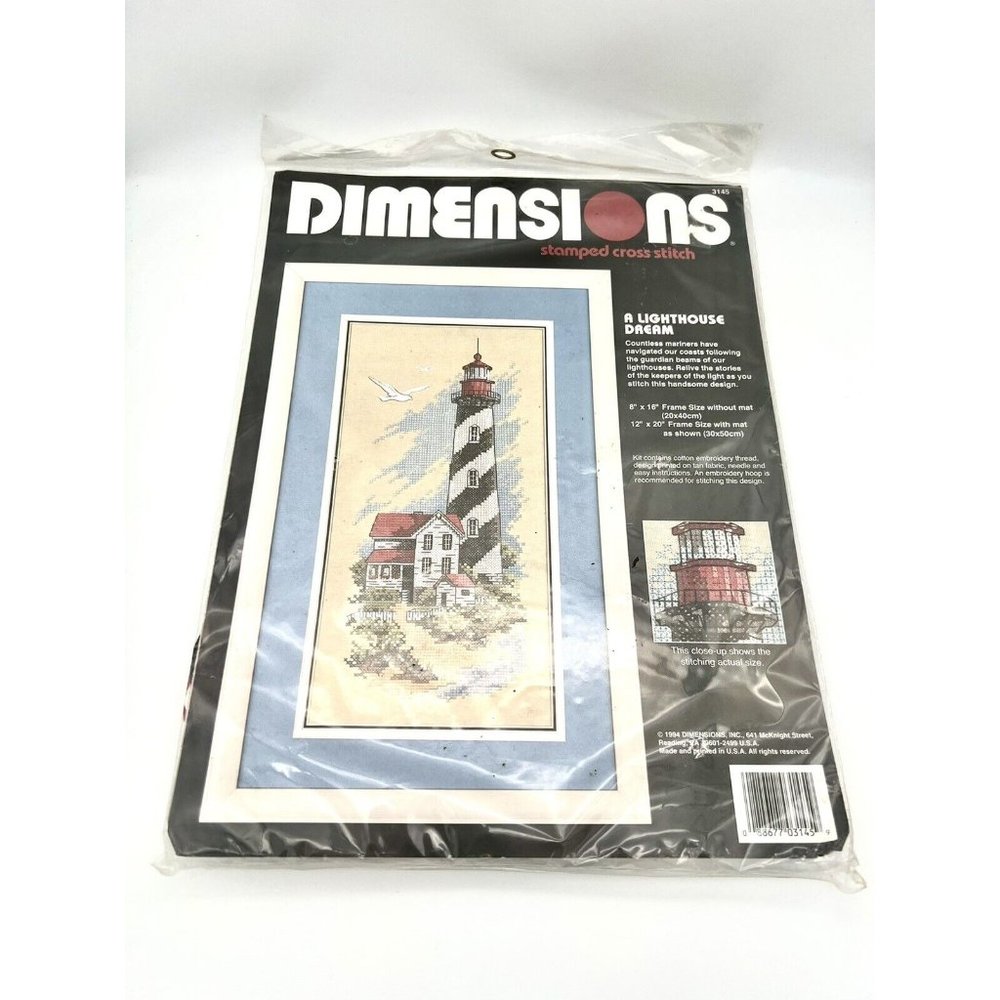 Dimensions Cross Stitch Needlepoint Kit A Lighthouse Dream 3145 1994 NIP Vintage